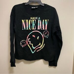 Smiley World Youth Sweatshirt XXL 16 18 Black Face Have A Nice Day Boys Girls